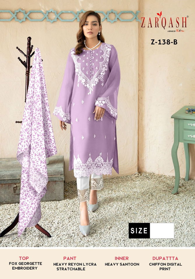 Zarqash Z 138 Readymade Pakistani Suits Catalog
